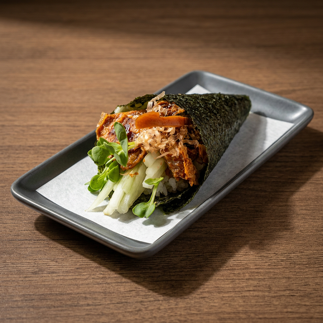 Salmon Skin Hand Roll.