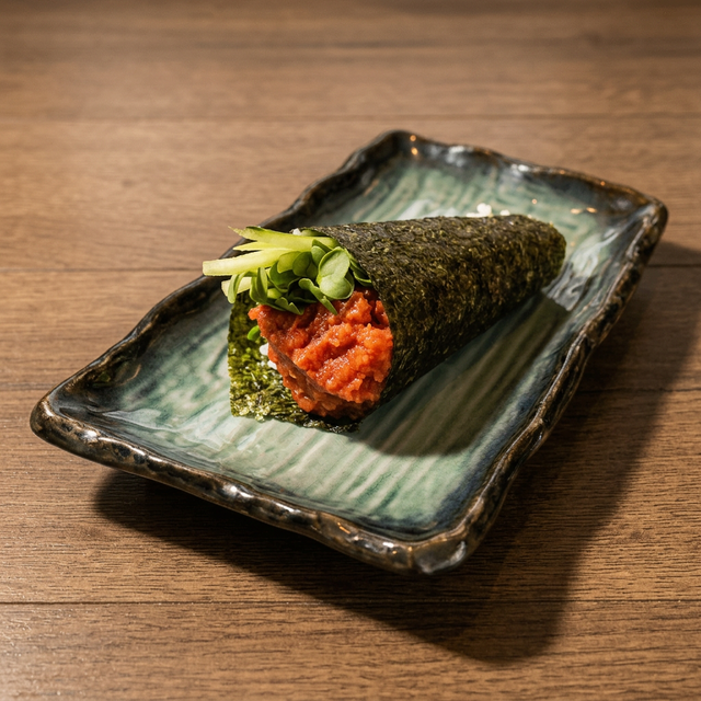 Spicy Tuna Hand Roll.