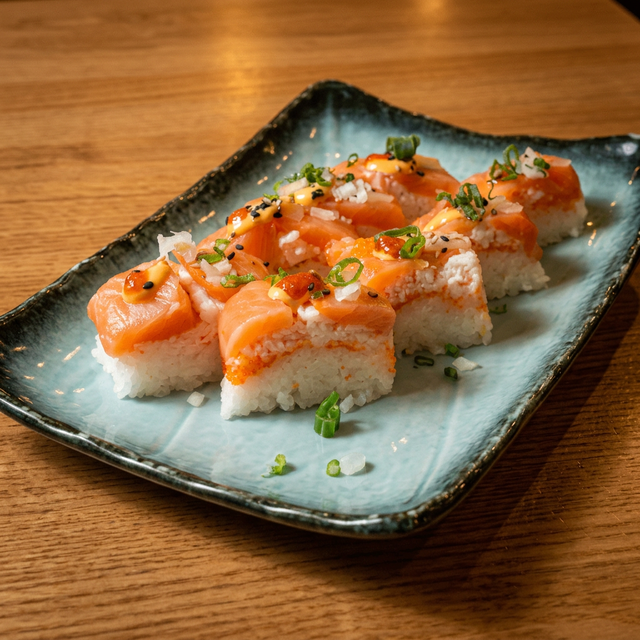 Special Salmon Battera Cooked Roll.
