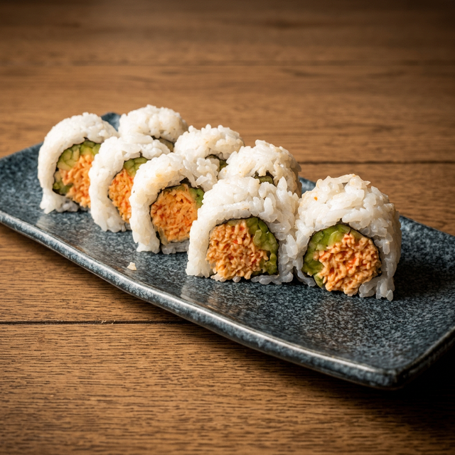 Spicy Imitation Crab Roll.