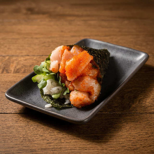 Spicy Yellowtail Hand Roll.
