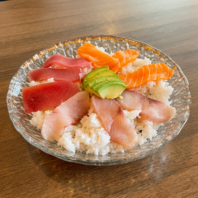 Trio Fish Over Rice Dinner.