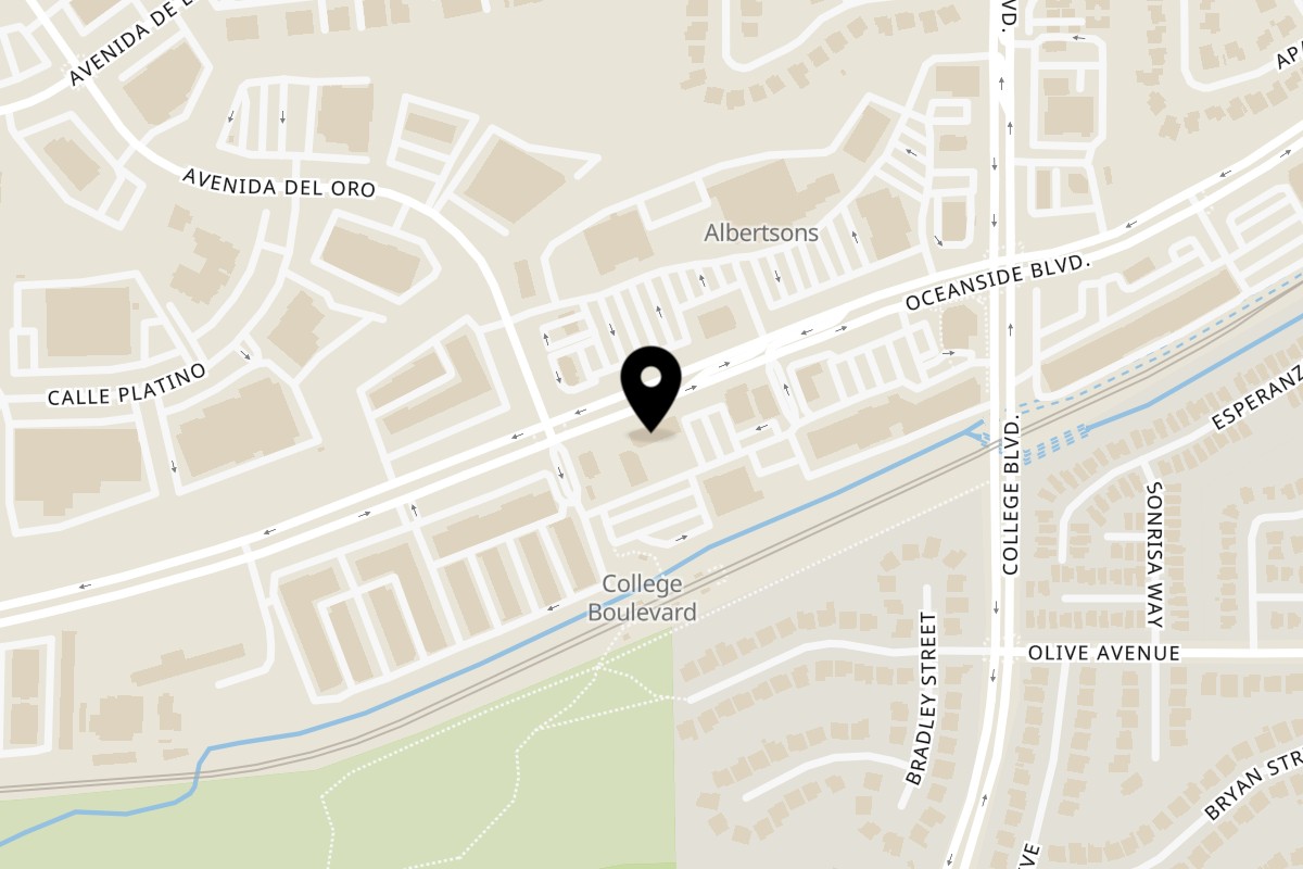 Map showing the location of GoGo Japan Sushi & Bento on 4121 Oceanside Blvd #202 in Oceanside
